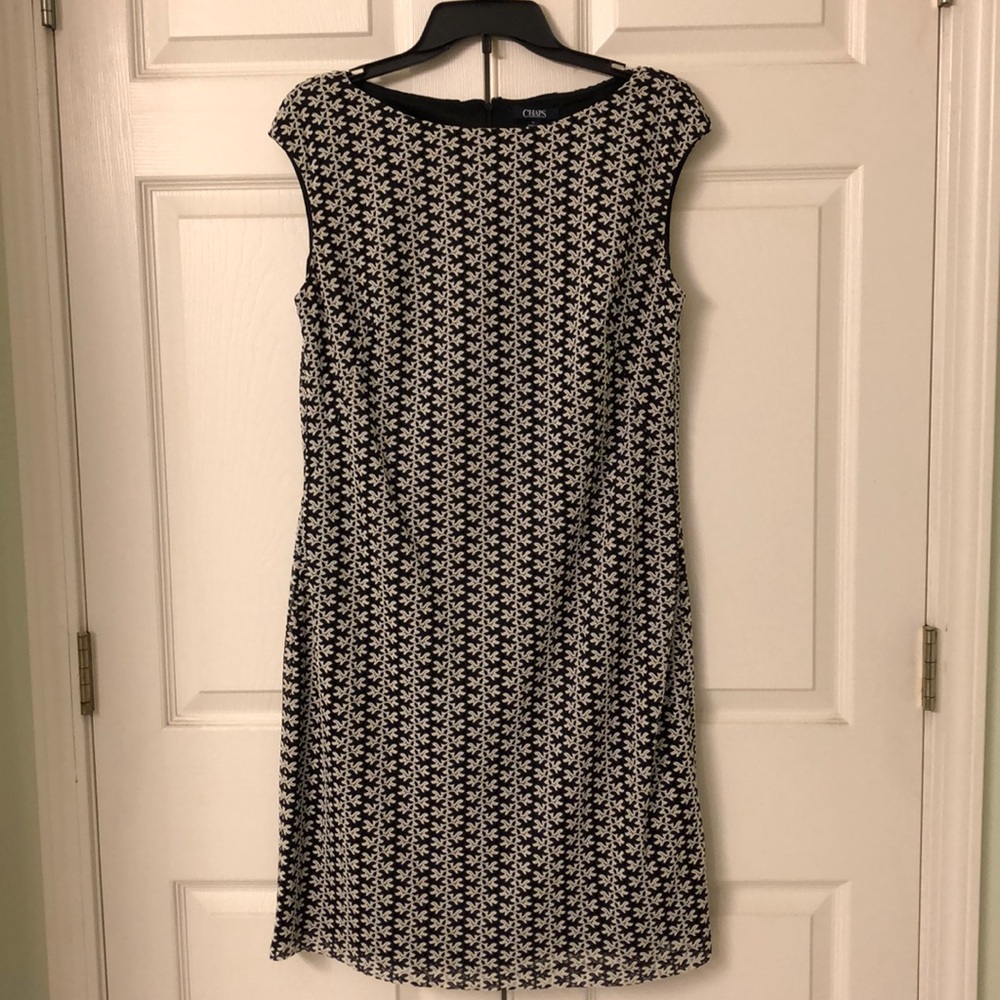 Chaps black-white floral dress